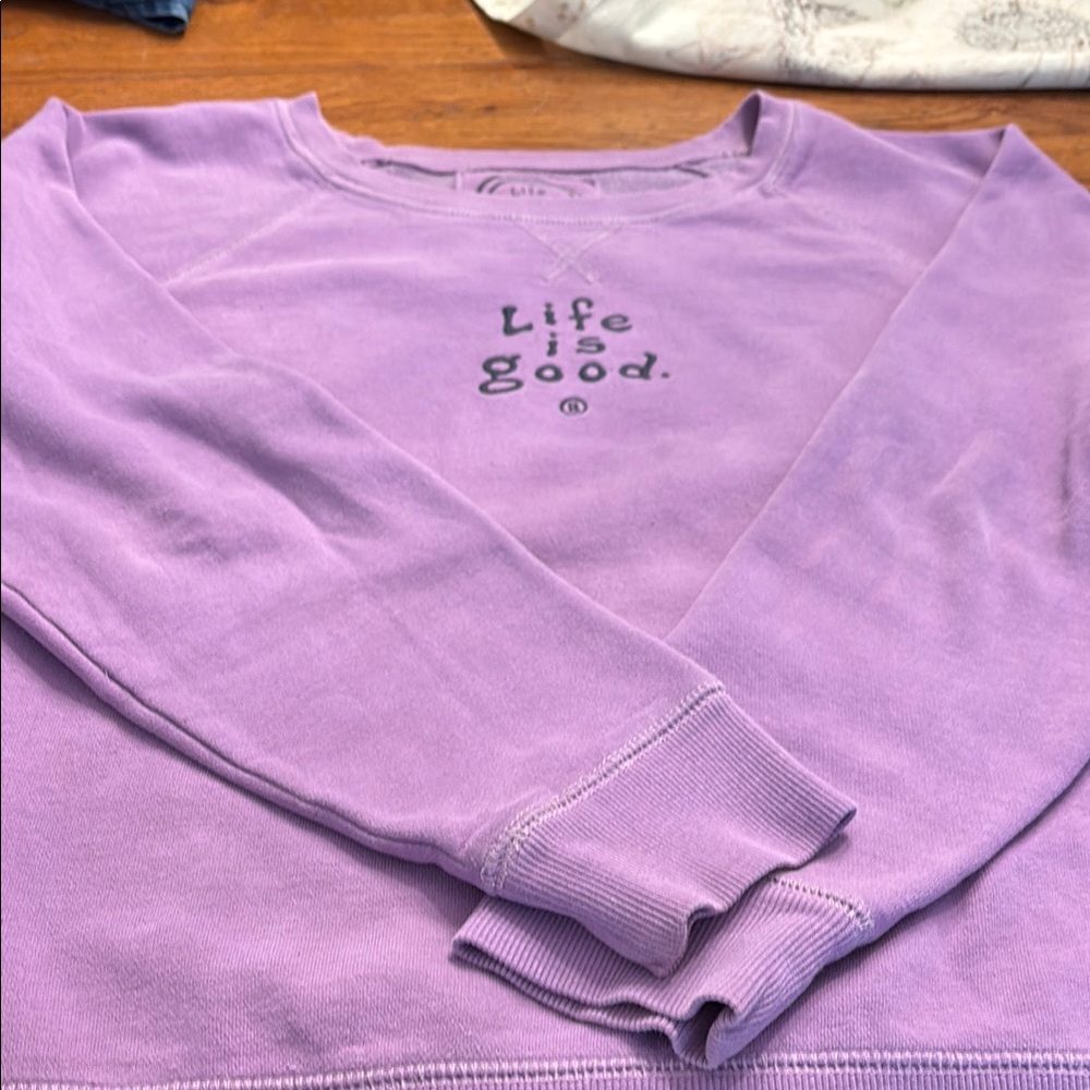 Life Is Good Women's Lavender Crew Neck Sweater